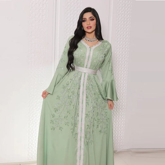 Satela Dubai Fashion Belted Long Dresses