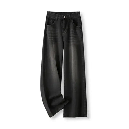 Slimming High-Waisted Jeans for Women Pear-Shaped Loose-Fit Straight-Leg Bell Bottoms Plus-Size Female Denim Trousers